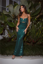 True Spark Sequin Maxi Dress Green
