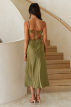 Raise A Toast Maxi Dress Olive
