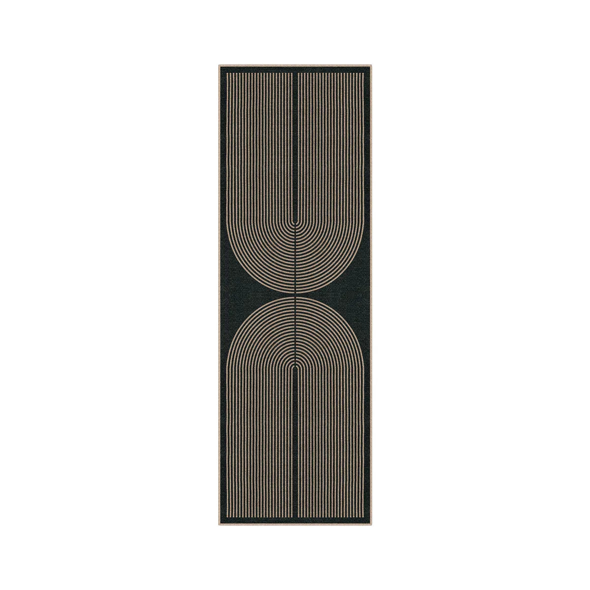 Enfys Washable Modern Rainbow Easy Jute Black/Grey Indoor/Outdoor Rug
