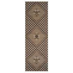 Lunette Washable Tribal Soft Easy Jute Tan Indoor/Outdoor Runner Rug