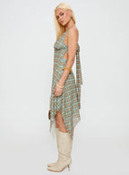 Blaize Asymmetrical Midi Dress Multi Check