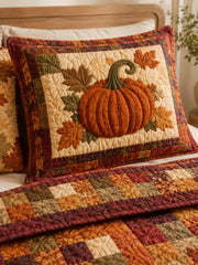 Pumpkin Harvest Quilted 3-Piece Bedding Set