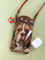 Bulldog Quilted Slim Phone Crossbody Bag