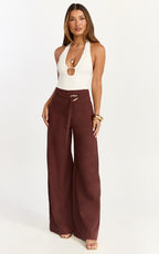 Ricki Bodysuit - Plunge T Bar Front Bodysuit in White