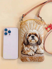 Royal Shih Tzu Jewel Quilted Slim Phone Crossbody Bag