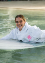 "Hawaii Hibiscus" Hoodie in Heather Cloud