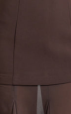 Frances Maxi Dress - Contrast U Neck Godet A Line Dress in Chocolate
