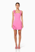 Trompe 3D Floral Mini Dress Pink