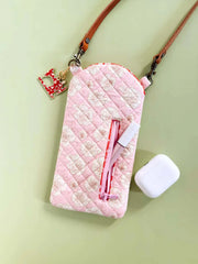 Flamingo Quilted Slim Phone Crossbody Bag