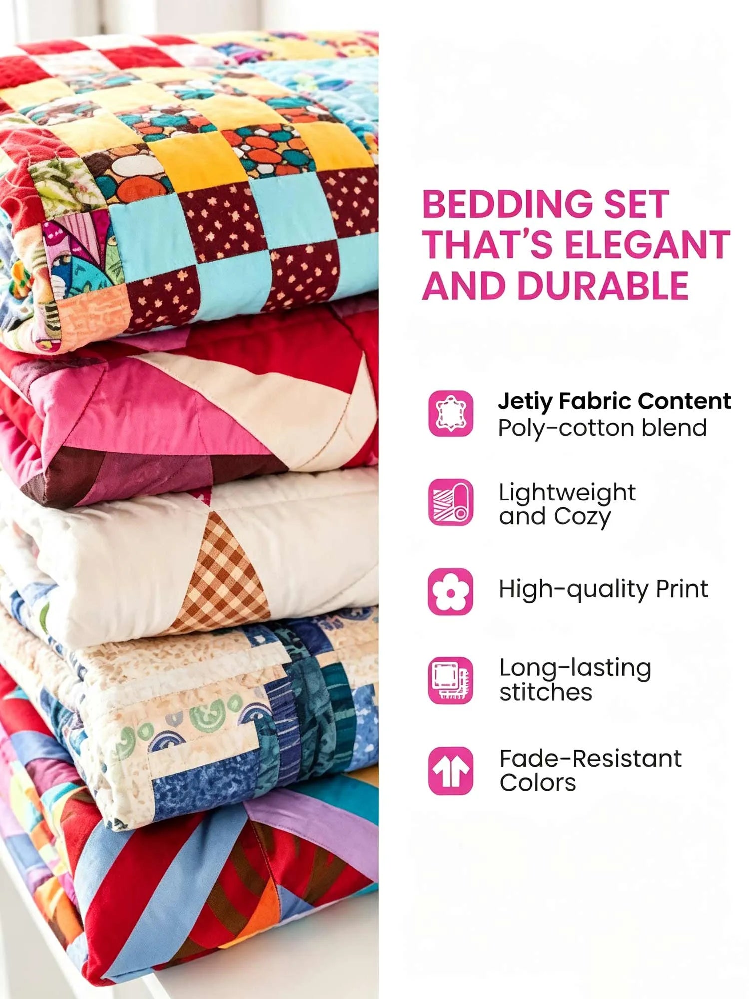 Raven Crescent 3‐Piece Quilted Bedding Set