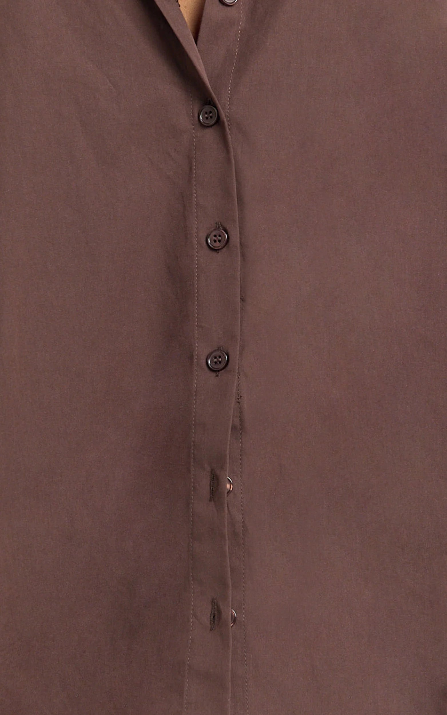 Kalpena Shirt - Ruched Side Oversized Shirt in Chocolate