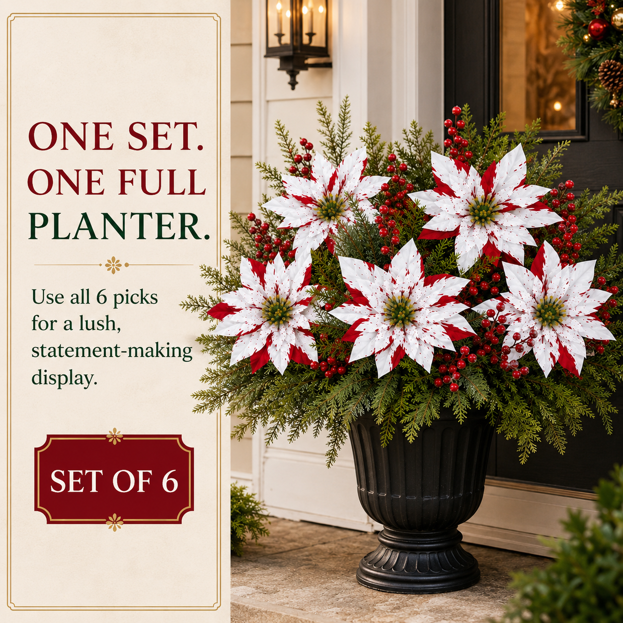 🌺🎄Poinsettia Planter Inserts(SET INCLUDES 6 PICKS)