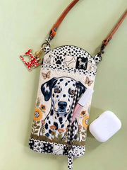 Sunflower Dalmatian Patchwork Quilted Slim Phone Crossbody Bag