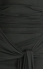 Nicolette Maxi Dress - Cape Sleeve Off Shoulder Dress in Black