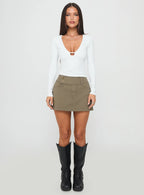 Giorja Studded Cargo Mini Skirt Khaki