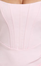 Karlie Maxi Dress - Scoop Neck Fitted Dress in Pink
