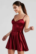 Flirty Feels Satin Skater Dress