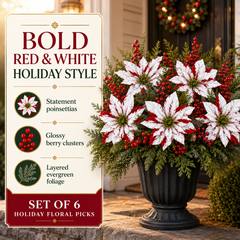 🌺🎄Poinsettia Planter Inserts(SET INCLUDES 6 PICKS)