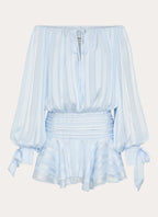 Eira Balloon Sleeve Mini Dress - Baby Blue