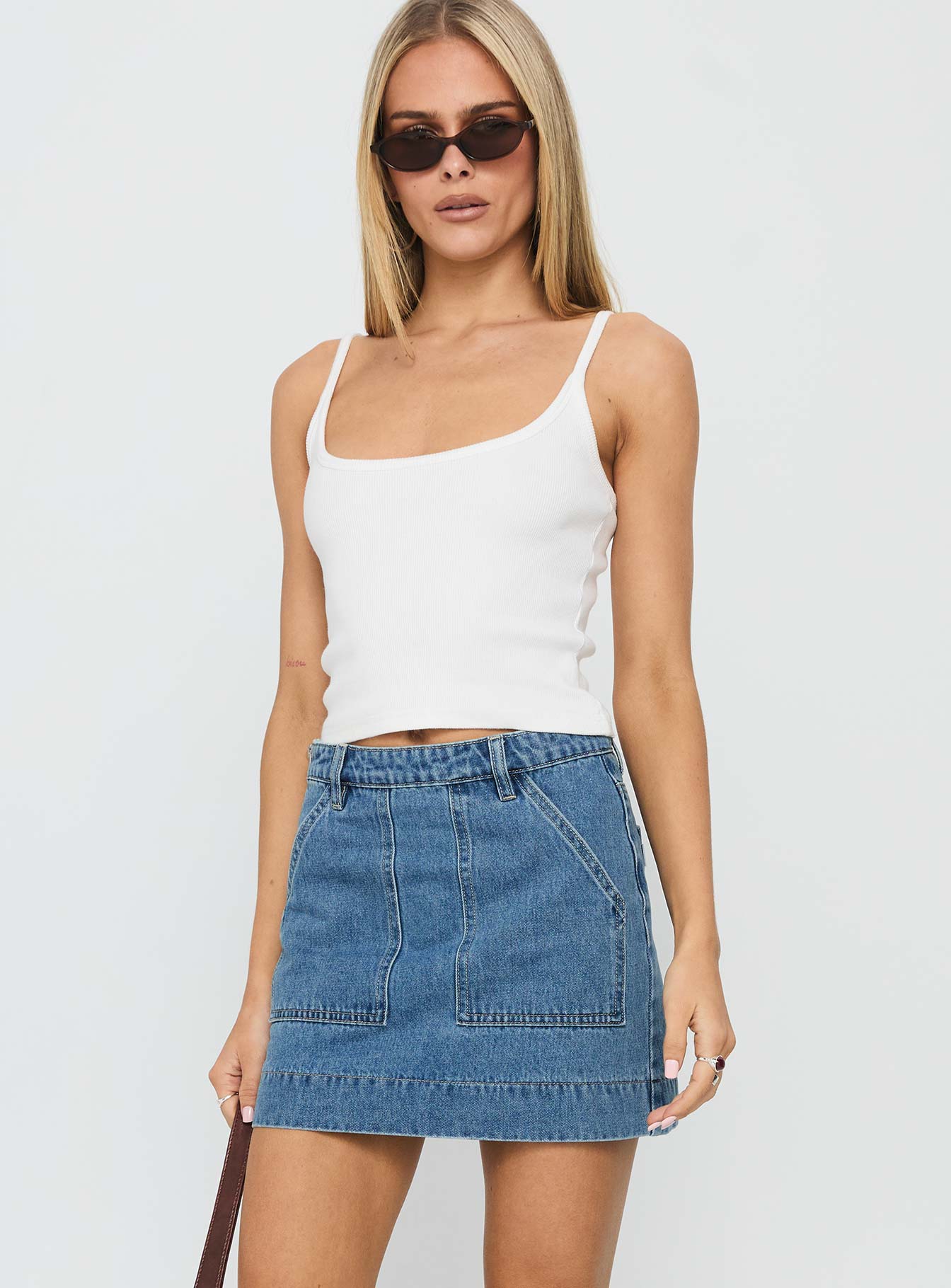 Hughes Mini Skirt Light Blue Denim