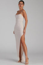 Lola High Slit Crepe Dress