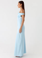 Palm Royal Maxi Dress - Ice Blue