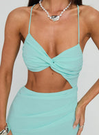No Control Keyhole Maxi Dress Aqua