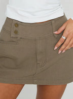 Giorja Studded Cargo Mini Skirt Khaki