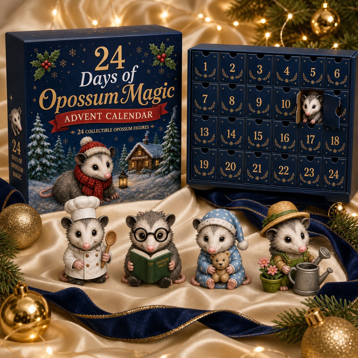 🐾 24 Days of Opossum MagicTM Advent Calendar – 24 Collectible Christmas Opossum Surprises
