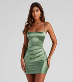 Party Babe Satin Pleat Mini Dress