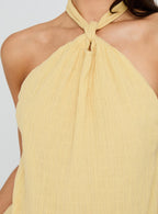 Kaiko Halter Mini Dress Yellow