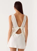 Tuscan Glow Chiffon Mini Dress - Ivory