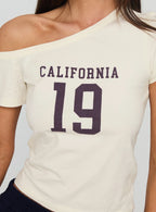 Cali Babe Cold Shoulder Top Ivory