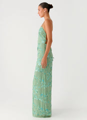 Vietta Sequin Cami Maxi Dress - Mint