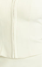 Mikey Top - Straight Neck Hook and Eye Corset Top in Off White
