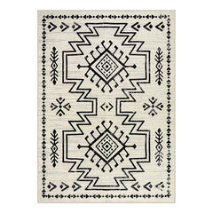 Vivienne Washable Aztec Moroccan Distressed Beige Rug