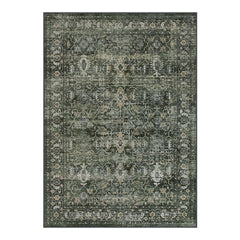 Margot Washable Vintage Distressed Dark Green Rug