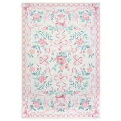 Rosabel Washable Floral Bows Pink Rug