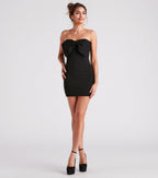 You're A Gift Bow Crepe Mini Dress