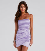 Wrapped In Stylish Satin Mini Dress
