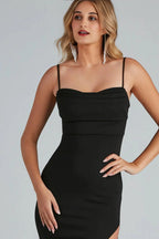 Lola High Slit Crepe Dress