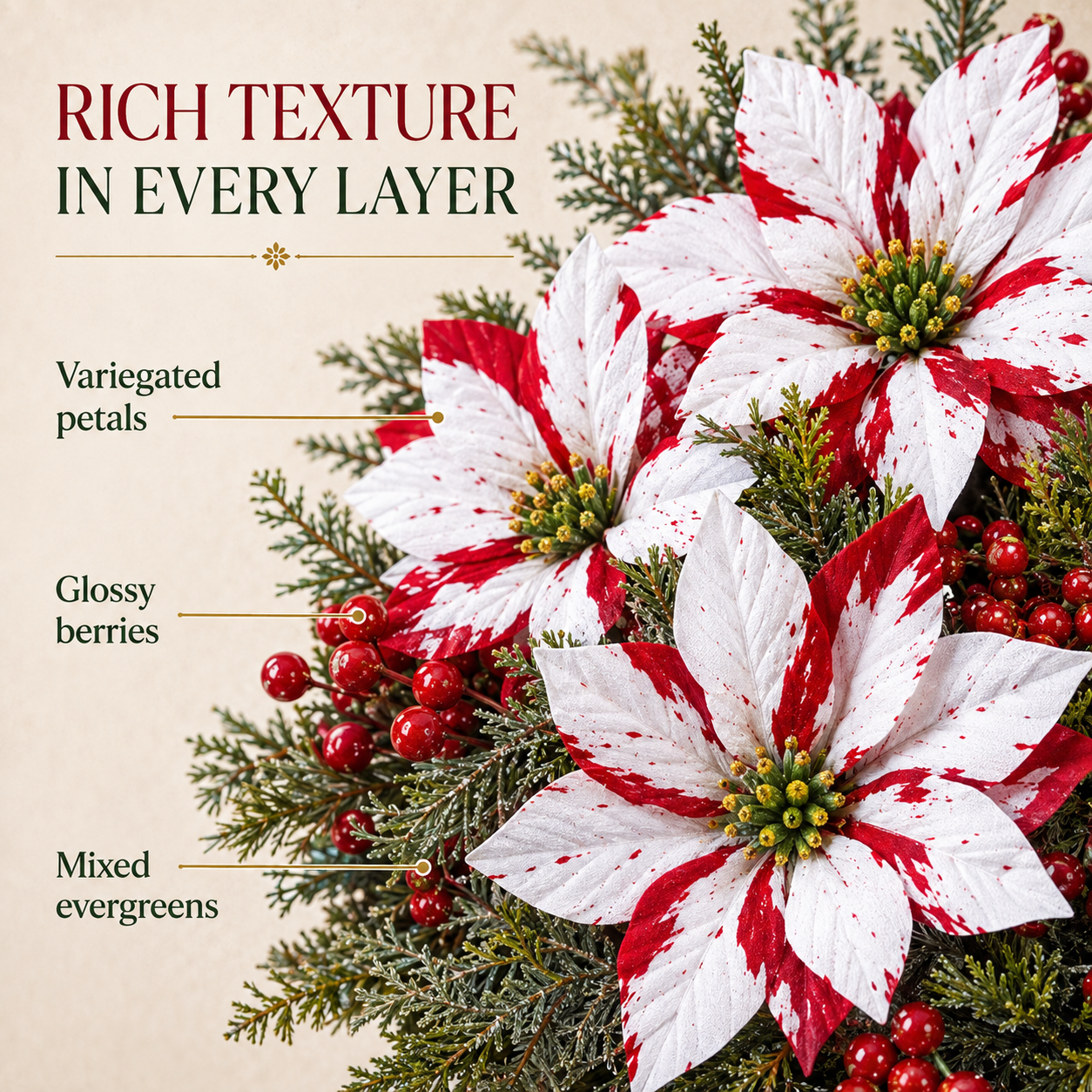 🌺🎄Poinsettia Planter Inserts(SET INCLUDES 6 PICKS)