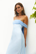 Cleo Cove Strapless Maxi Dress Blue