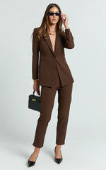 Hermie Blazer - Single Breasted Blazer in Chocolate