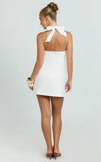 Tamika Mini Dress - Line Mini Dress in Off White