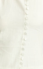 Cortez Mini Dress - High Neck Button Down Dress in White