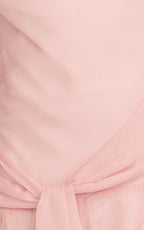 Idris Maxi Dress - Cowl Neck Draped Sash Godet Dress in Soft Pink