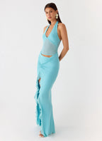Last Sequence Maxi Dress - Aqua Blue