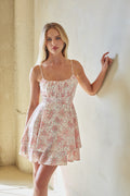 Alina Floral Tie Back Mini Dress
