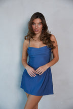 Bentley Cowl Neck Fit and Flare Mini Dress